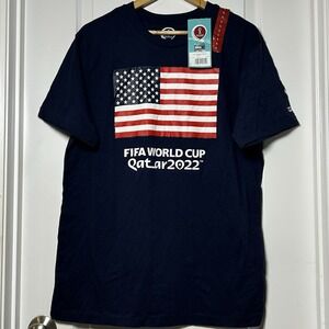 FIFA World Cup Qatar 2022 Team USA Flag Graphic Navy Blue Short Sleeve T-Shirt
